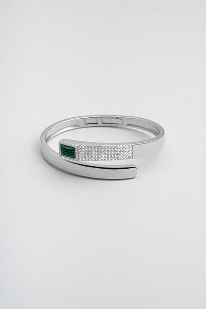 So CHIC... Tanrıça 18 Ayar Beyaz Altın Kaplama Gümüş Kelepçe Bileklik