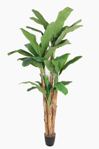 Yapay Çiçek Deposu Yapay Lüx Muz Ağacı 4 Gövdeli Saksılı 280 Cm