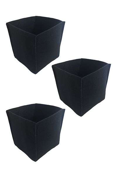 Balkan Room 3 Pieces Black Felt Box Multi-Purpose Organizer In-Cabinet Organizer 30X30X30