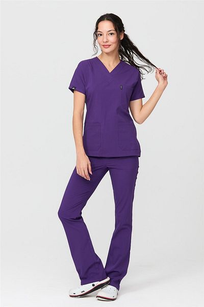 Çatı Medikal Ultralycra Spaniard - Set Scrubs pentru Asistentă Doctor Lycra, Violet