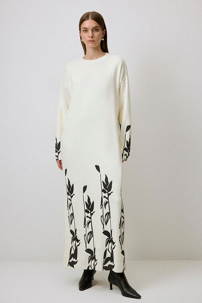 Touché Privé Flower Printed Knitwear Dress