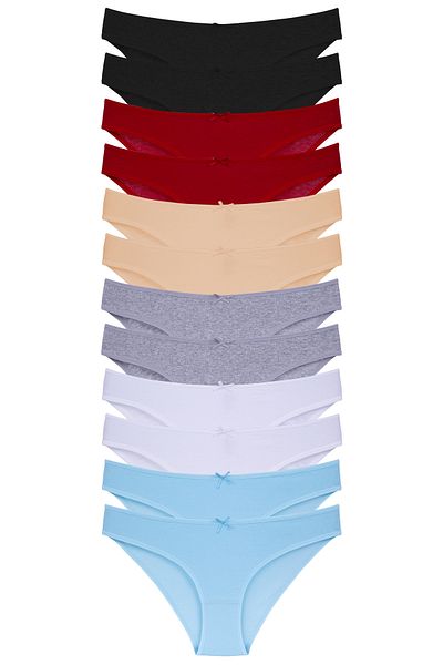 Merry Secret's Chiloți slip din 12 piese, flexibili, flexibili, din Lycra, cu textura moale