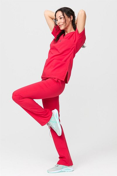 Çatı Medikal Ultralycra Spaniard - Costum de uniformă Doctor Nurse din Lycra (FEMEI), Floare de rodie