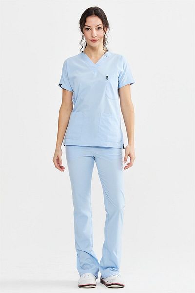 Çatı Medikal Ultralycra Spaniard - Set de uniforme pentru medic asistentă din Lycra Scrubs Uniforme pentru chirurgie (FEMEI), gheață