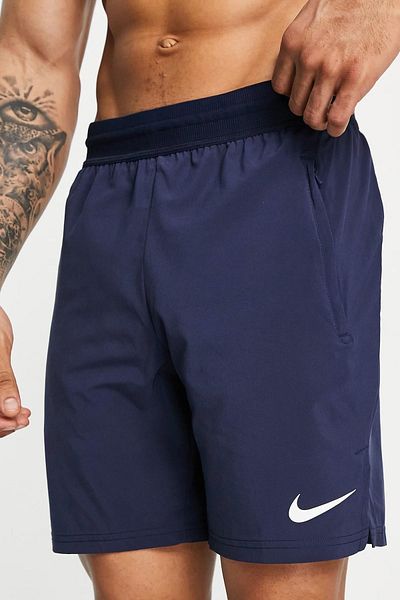 Nike Ανδρικό σορτς προπόνησης με φερμουάρ Pro Dri Fit Flex Vent Max 8 ιντσών Navy Blue