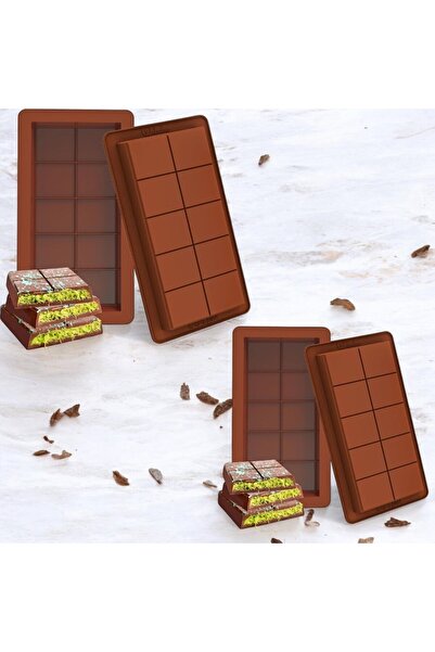 Kitchen Queen Home 2 Li Dubai Çikolata Kalıbı Isıya Dayanıklı Yanmaz Yapışmaz