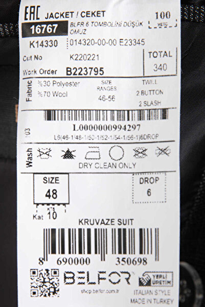 BELFOR SLIMFIT CIZGILI BIRDEYE KRUVAZE TAKIM ELBISE SİYAH