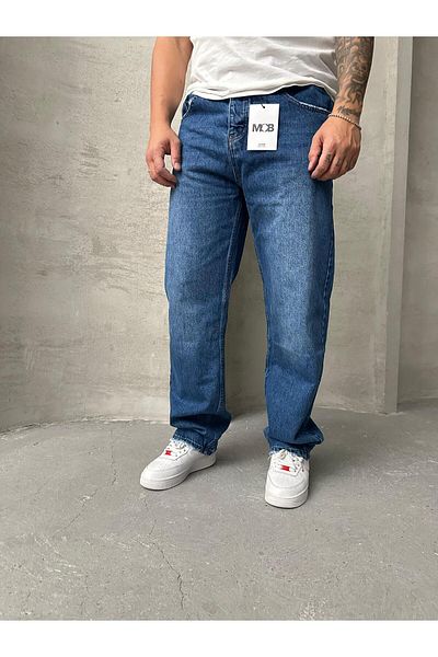 Mob Navy Blue Baggy Loose Jeans