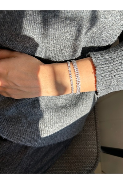 stainles steel Çelik Silver Çift Görünümlü Bileklik