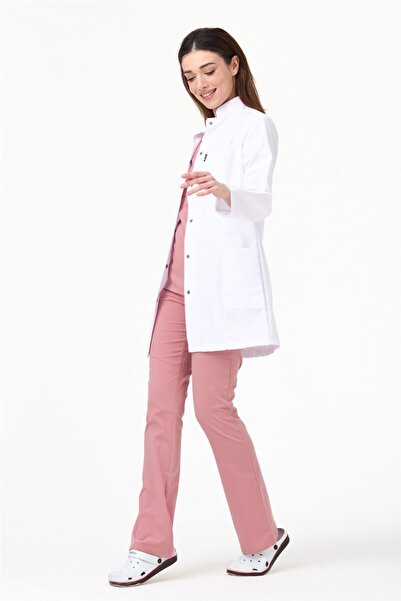 Çatı Medikal مريلة هاكمي ياكا 85 سم للأطباء والممرضات والمعلمين (نساء)، أبيض