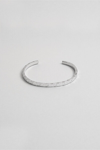 So CHIC... Modern Tasarım 18 Ayar Beyaz Altın Kaplama Gümüş Kelepçe Bileklik