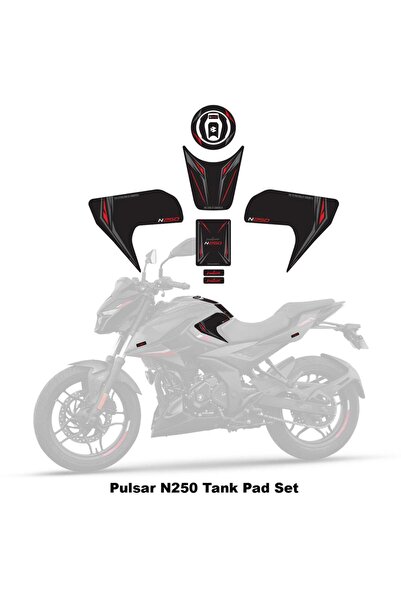 Redline Grafik Bajaj Pulsar N250 2023 Model Tank Pad Set Kırmızı Edition Spec...
