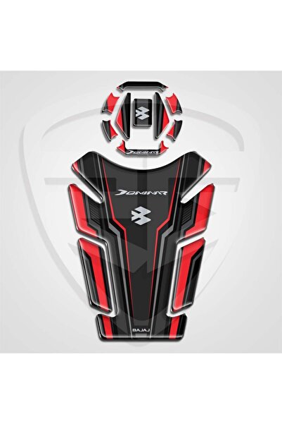 Redline Grafik Dominar Yeni Tank Pad Depo Kapak Sticker Siyah-Kırmızı