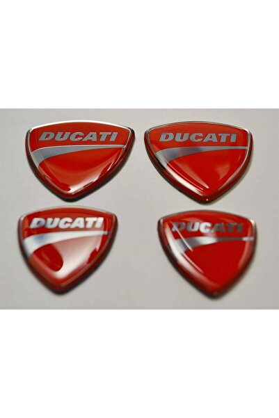 Redline Grafik Ducati Logo Amblem 3D Sticker 4 Adet