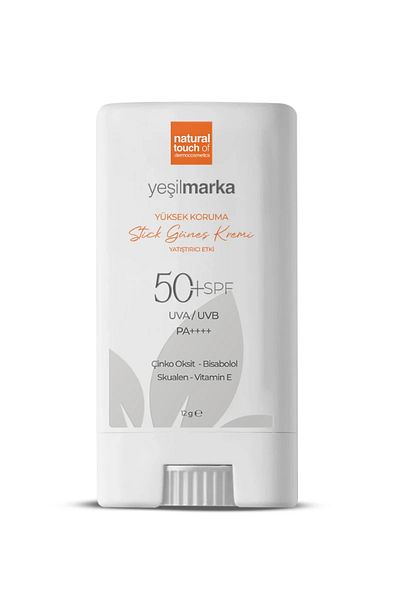 yeşilmarka Stick Sun Screen 50 SPF with Broad Spectrum UVA/UVB and Blue Light Protection, Moisturizing and Nour