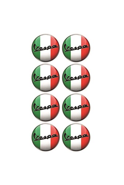 Redline Grafik Vespa Logo 8'li Koruma Takozu 3D Sticker Etiket