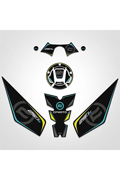 Redline Grafik Cf moto 250sr Tank Pad Set Gidonlu Mavi Neon Sarı 250 SR