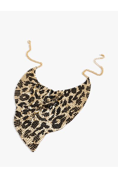 Koton Leopard Patterned Chain Necklace