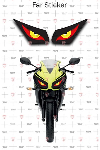 Redline Grafik CBR 250R Far Filesi Sarı Kırmızı Göz