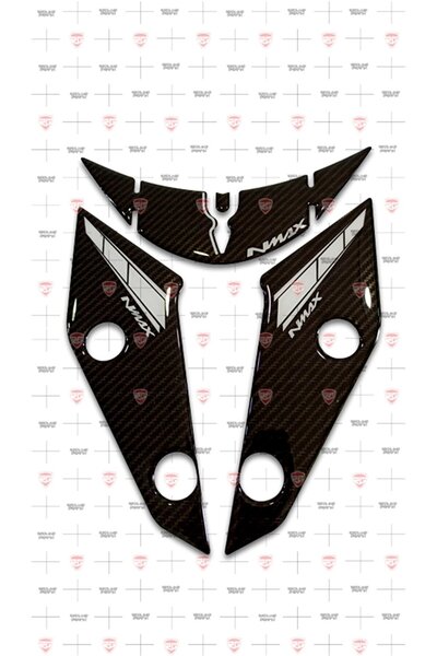 Redline Grafik Yamaha NMax Ön Çamurluk Koruma Pad Karbon Desen Kırmızı