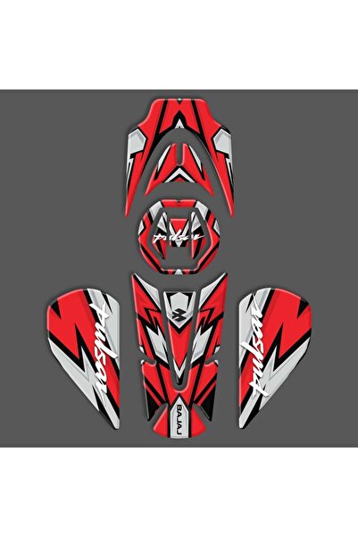 Redline Grafik Bajaj Pulsar NS 200 2011-2020 Uyumlu Tank Pad Set Kırmızı