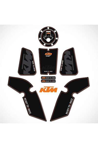 Redline Grafik KTM DUKE 125-200-390 GRENAJ KORUYUCU TANK PAD SETİ Siyah Turuncu