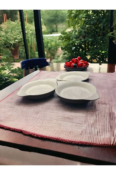 BuNeBox 3 Pieces Porcelain Sauce Bowl Breakfast Bowl 13X2 cm