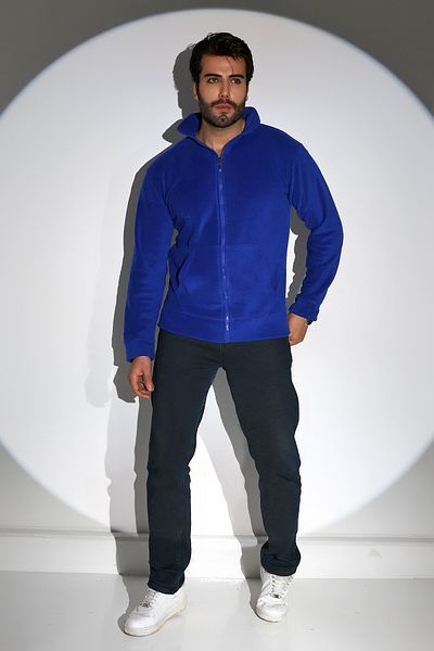 DİVİSTA Men's Standard Fit Stand Collar Full Zipper Saks Fleece