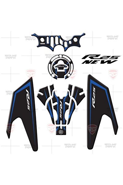 Redline Grafik Yeni Kasa R25 Tank Pad Seti 5 Parça Özel Üretim Race Blue