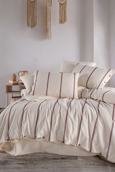 Macas Home Odin 100% βαμβακερό νήμα πλυμένο με βαφή Vintage Σετ Παπλωματοθήκη Διπλό 200*220