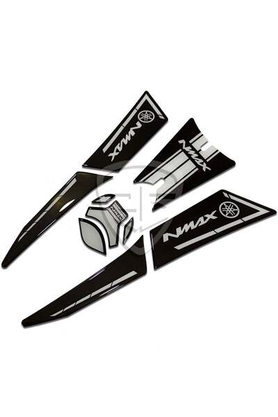 Redline Grafik Yamaha NMax Tank Pad Basamak Koruyucu Set Beyaz Siyah