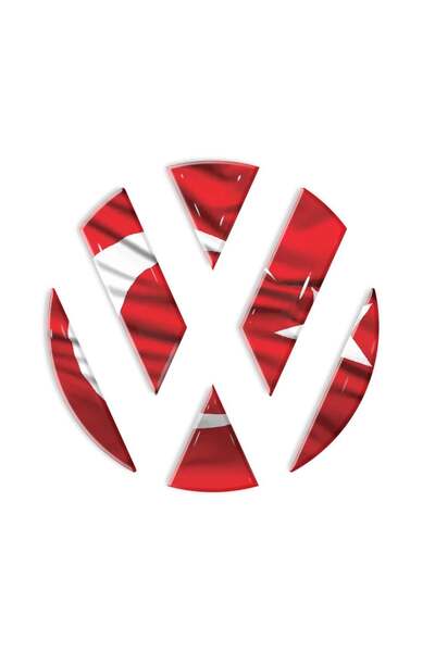 Redline Grafik Volkswagen Arka bagaj logo Türk Bayrak 3D İç Sticker