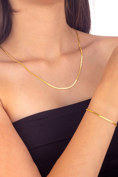 Else Silver 925 Ayar Zarif Halat Modeli Gümüş Zincir Kolye ve Bileklik Kombin