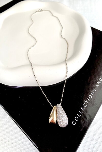 DEMOKAN قلادة نسائية بتصميم مخصص قلادة سلسلة من الخرز على شكل قطرة حجرية