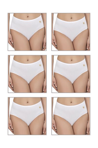 ÖZKAN underwear Özkan 23922 Pachet de 6 chiloți de damă din bumbac modal flexibili, moale, cu talie înaltă