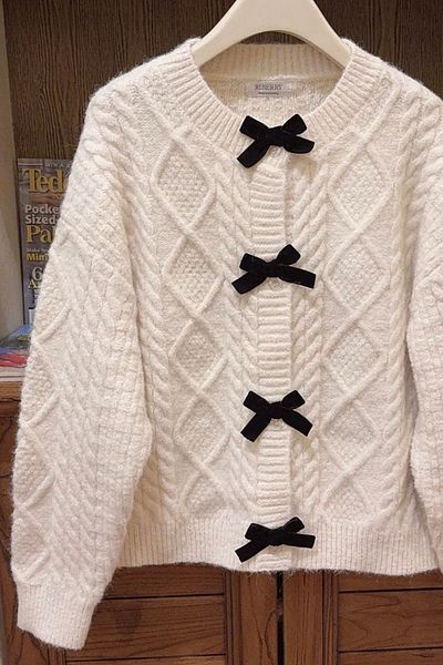 EFBUTİK Ribbon Detail Cardigan Oversize Cardigan