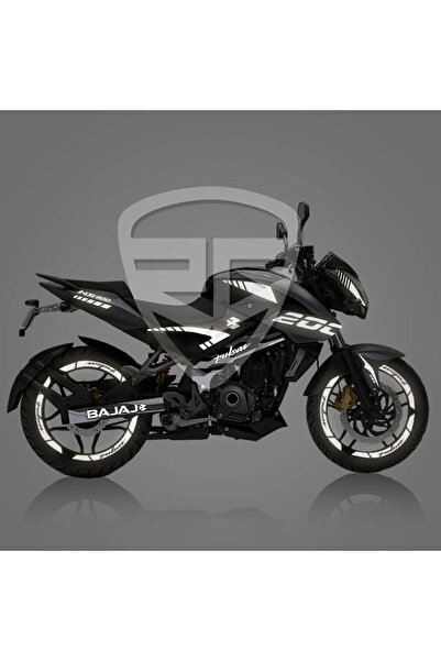 Redline Grafik Bajaj Pulsar 200 NS Full Sticker Set Custom Reflektif Gümüş Beyaz