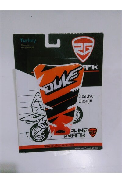 Redline Grafik KTM Duke Siyah Portakal Rengi Tank Pad