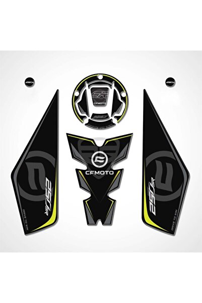 Redline Grafik Cf moto 250 SR Tank Pad Set Siyah-Neon Sarı