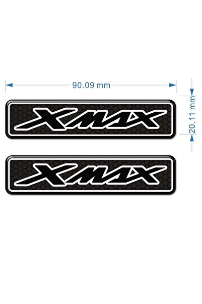 Redline Grafik Yamaha Xmax Sticker Siyah Beyaz Kabartmalı 2 Adet Ücretsiz Kargo