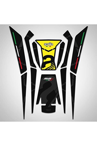 Redline Grafik Aprilia Sr Gt 200 125 Sarı Tank Pad Sticker