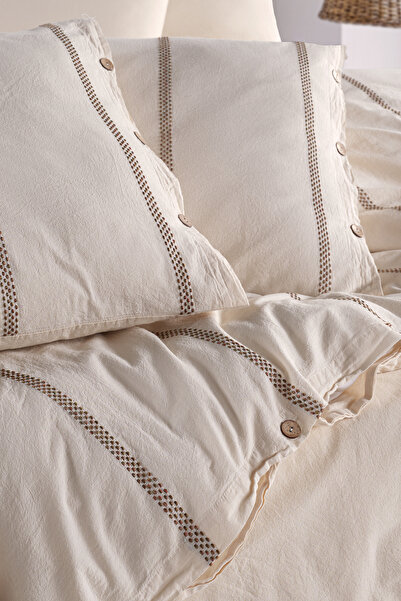 Macas Home Apollo Vintage Single Duvet Cover Set - 100% Cotton, Washable Thread, Paint - 160*220 Aplltkt