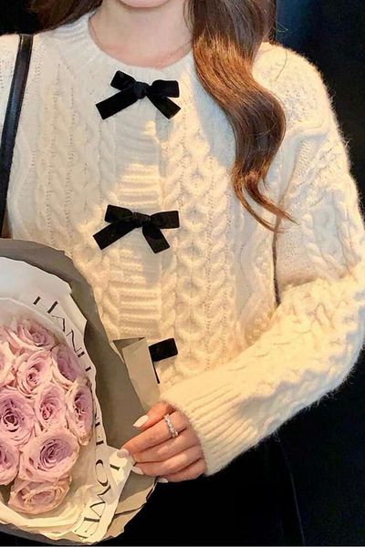 EFBUTİK Ribbon Detail Cardigan Oversize Cardigan