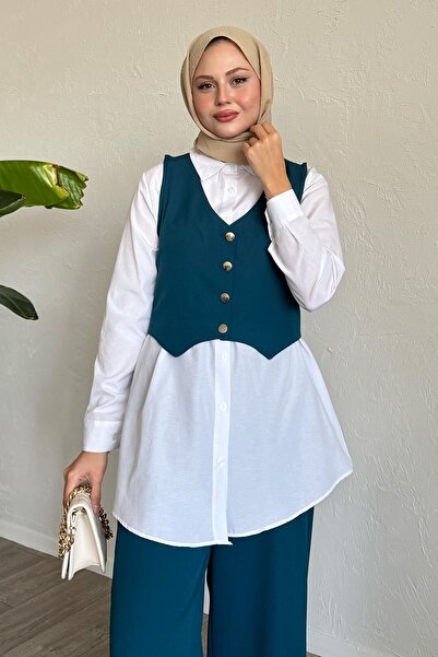 InStyle Súprava trojitého obleku Petrol Blue Vest