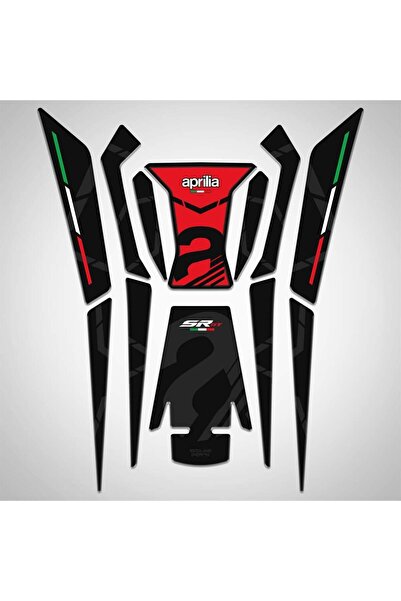 Redline Grafik Aprilia Sr Gt 200 125 Kırmızı Tank Pad Sticker