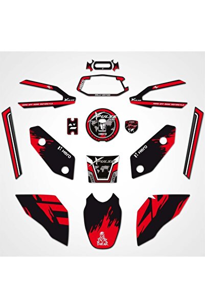 Redline Grafik Hero Xpulse Kırmızı Full Tank Pad Set 3D Sticker