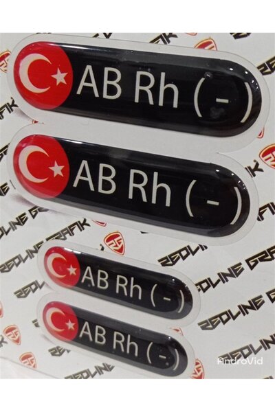 3M Damla Kan Grubu Sticker Siyah 4 ADET Hediyeli AB RH Negatif