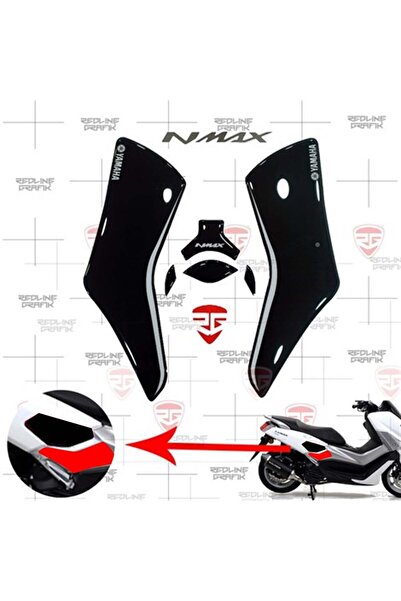 Redline Grafik Yamaha NMax 155 Yan Pad seti Beyaz Siyah