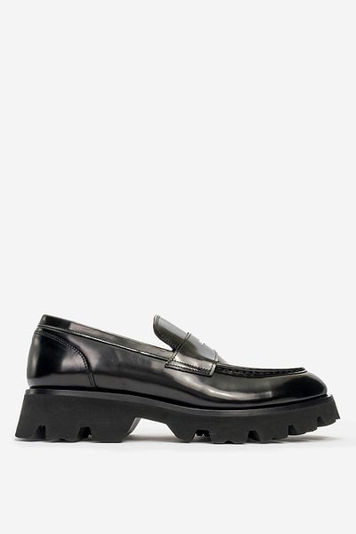 MARCOMEN Ανδρικό Casual Black Loafer - Χοντρή σόλα, Real Leather MC 20228