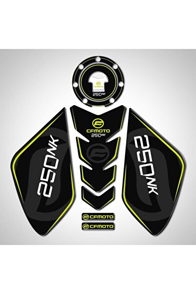 Redline Grafik Cf moto 250 NK Siyah Sarı Full Tank Pad Set 2018-2022 Uyumlu